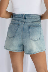Aria Denim Shorts - Vintage Wash - The Self Styler