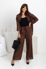Archie Relaxed-Fit Linen Shirt - Chocolate - The Self Styler