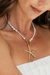 Aria Starfish Pearl Necklace - Gold - Suni and Sol - The Self Styler