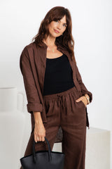 Archie Relaxed-Fit Linen Shirt - Chocolate - The Self Styler