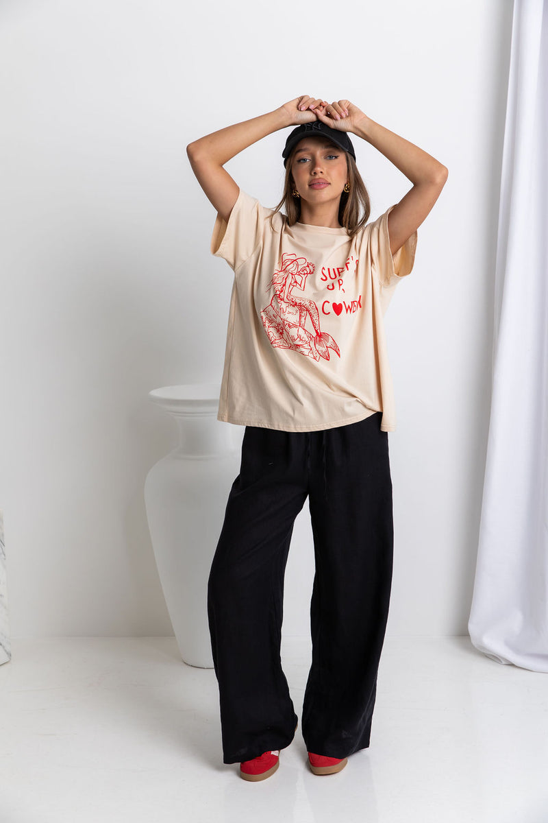 Tahlia Linen Pants - Black - The Self Styler