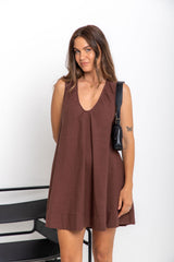 Noa Swing Dress - Chocolate - The Self Styler