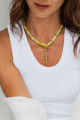 Cleo Fish Charm and Natural Stone Necklace - Gold - Suni and Sol - The Self Styler