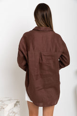Archie Relaxed-Fit Linen Shirt - Chocolate - The Self Styler