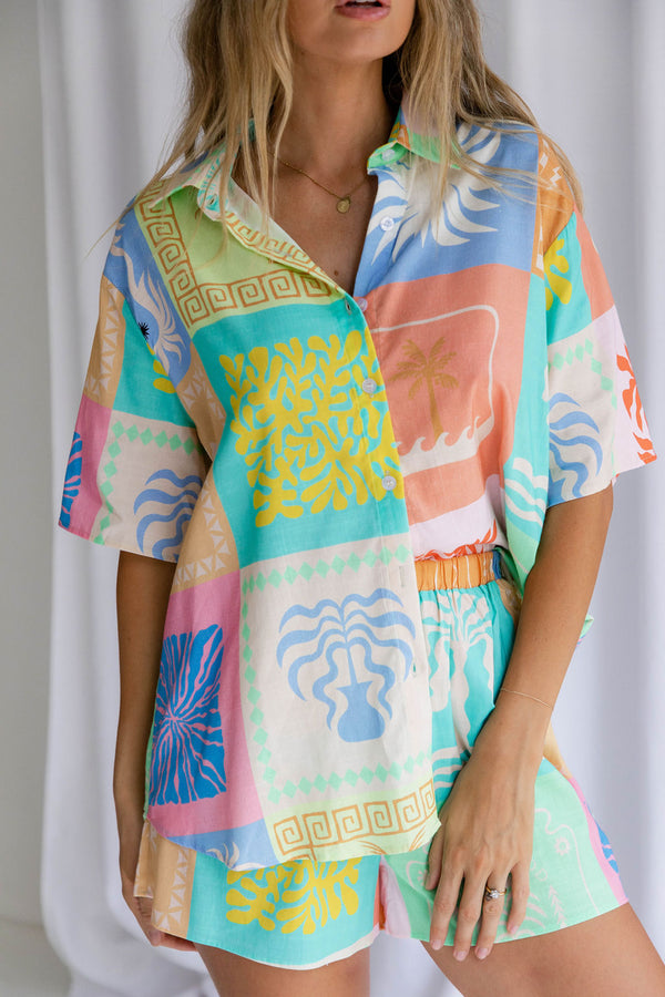 Boheme Shirt - Tropical Print - The Self Styler