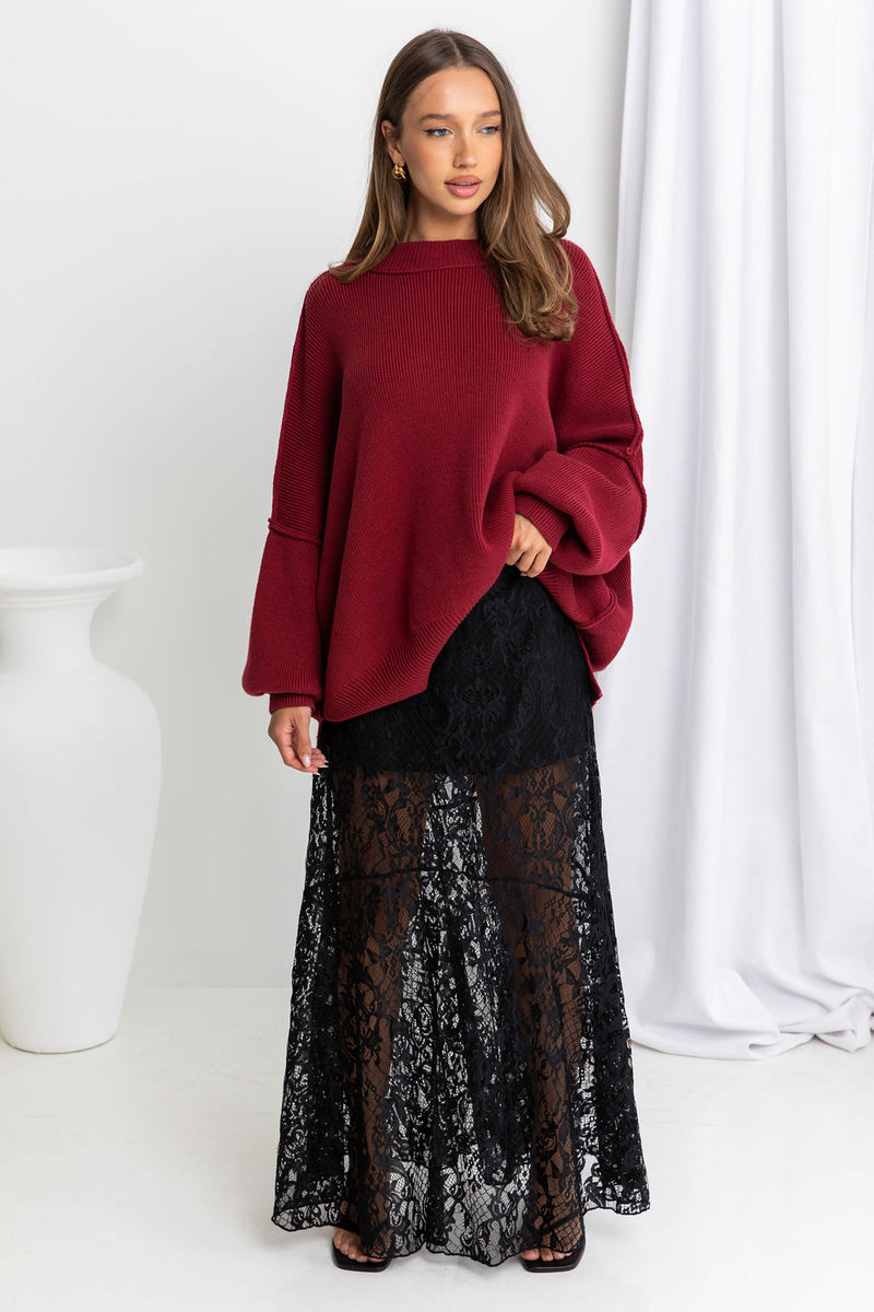 Zahra Lace Skirt - Black - The Self Styler