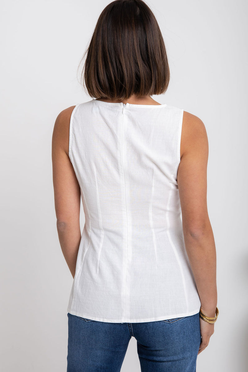Nova Fitted Top - White - The Self Styler