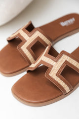 Sandra Slides - Tan Raffia - The Self Styler