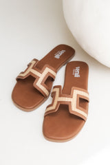 Sandra Slides - Tan Raffia - The Self Styler