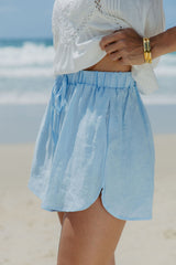Charlie Linen Shorts - Blue - The Self Styler