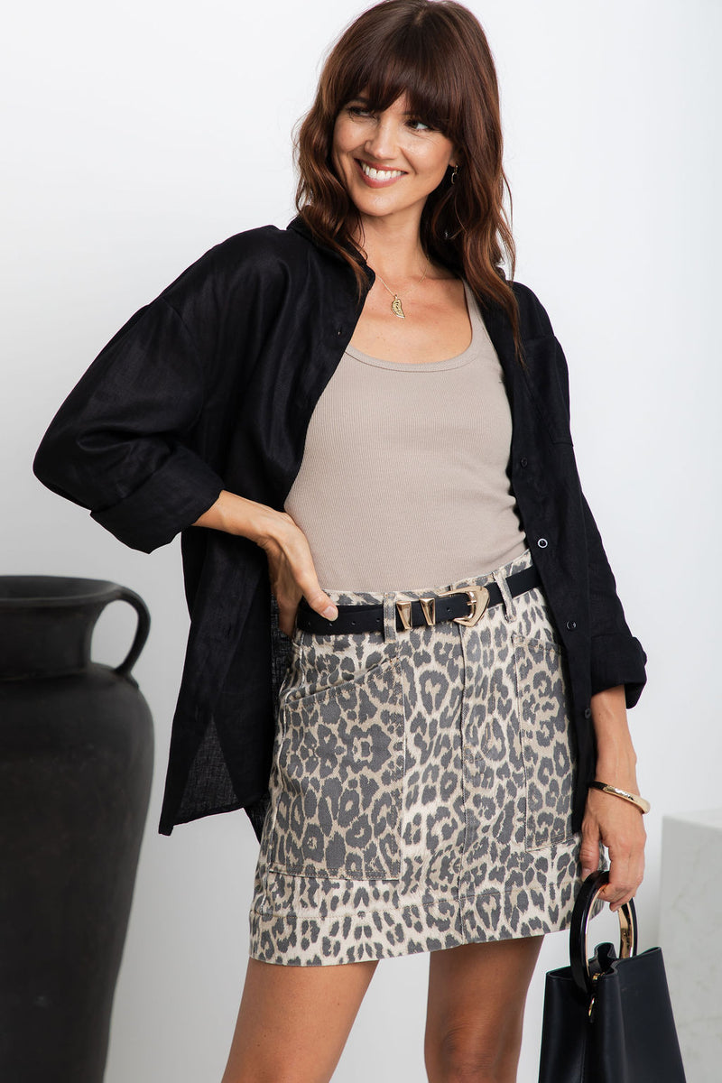 Archie Relaxed-Fit Linen Shirt - Black - The Self Styler
