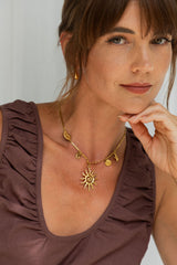 Cove Sun Charm Necklace - Gold - Suni and Sol - The Self Styler