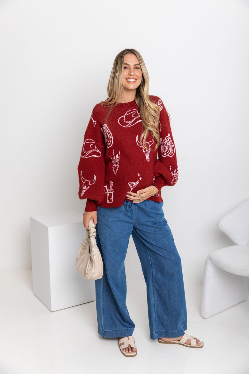 Tennessee Knit - Burgundy - The Self Styler