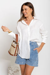 Archie Relaxed-Fit Linen Shirt - Ivory White - The Self Styler