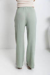 Zulu Cotton Pants - Sage Green - The Self Styler