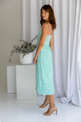 1 Pia Midi Dress - Green Floral - The Self Styler