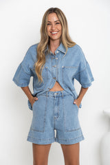 Byron Denim Shorts - Mid Wash - The Self Styler
