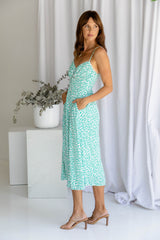 1 Pia Midi Dress - Green Floral - The Self Styler