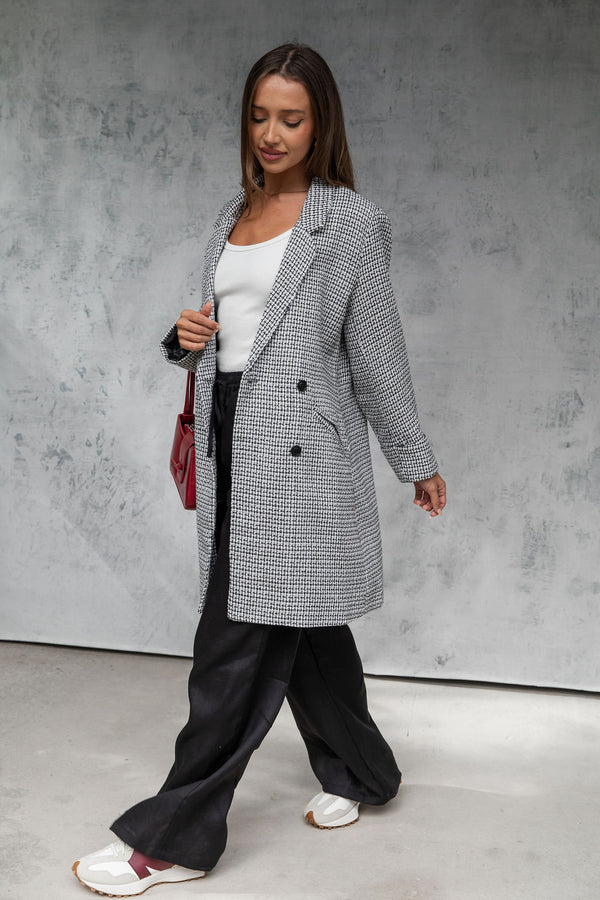 Valentina Coat - Black and White - The Self Styler