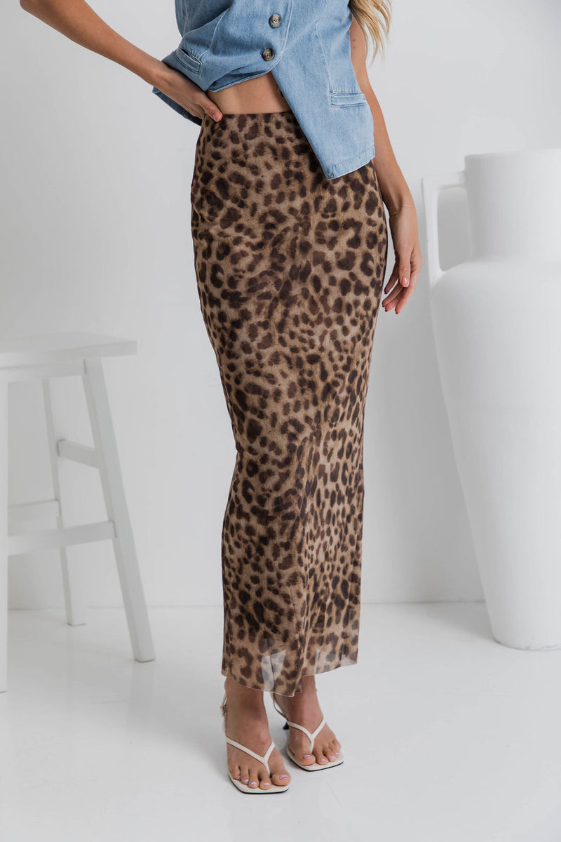 Taj Maxi Skirt - Leopard Print - The Self Styler