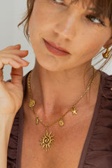 Cove Sun Charm Necklace - Gold - Suni and Sol - The Self Styler