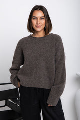 James Knit Jumper - Choc Marle - The Self Styler