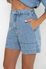 Byron Denim Shorts - Mid Wash - The Self Styler