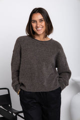 James Knit Jumper - Choc Marle - The Self Styler