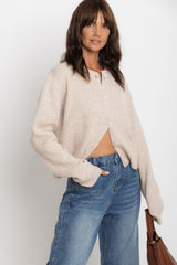 Hazel Knit Cardi - Oatmeal - The Self Styler