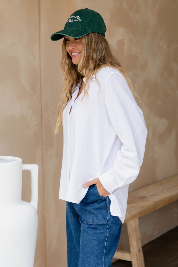 Kent Long Sleeve Shirt - White - The Self Styler
