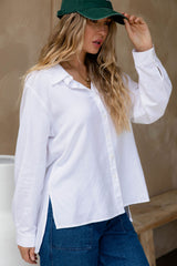 Kent Long Sleeve Shirt - White - The Self Styler