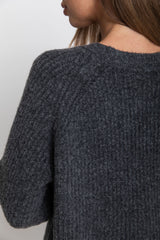 Ariana Knit Cardigan - Charcoal - The Self Styler