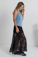 Zahra Lace Skirt - Black - The Self Styler