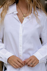Kent Long Sleeve Shirt - White - The Self Styler