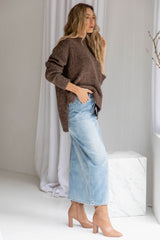 Tommy Denim Maxi Skirt - Light-Wash Blue - The Self Styler