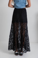 Zahra Lace Skirt - Black - The Self Styler