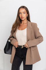 Eli Boyfriend Blazer Jacket - Mocha - The Self Styler