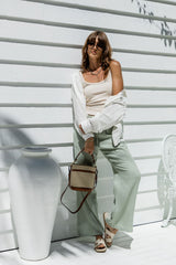 Zulu Cotton Pants - Sage Green - The Self Styler