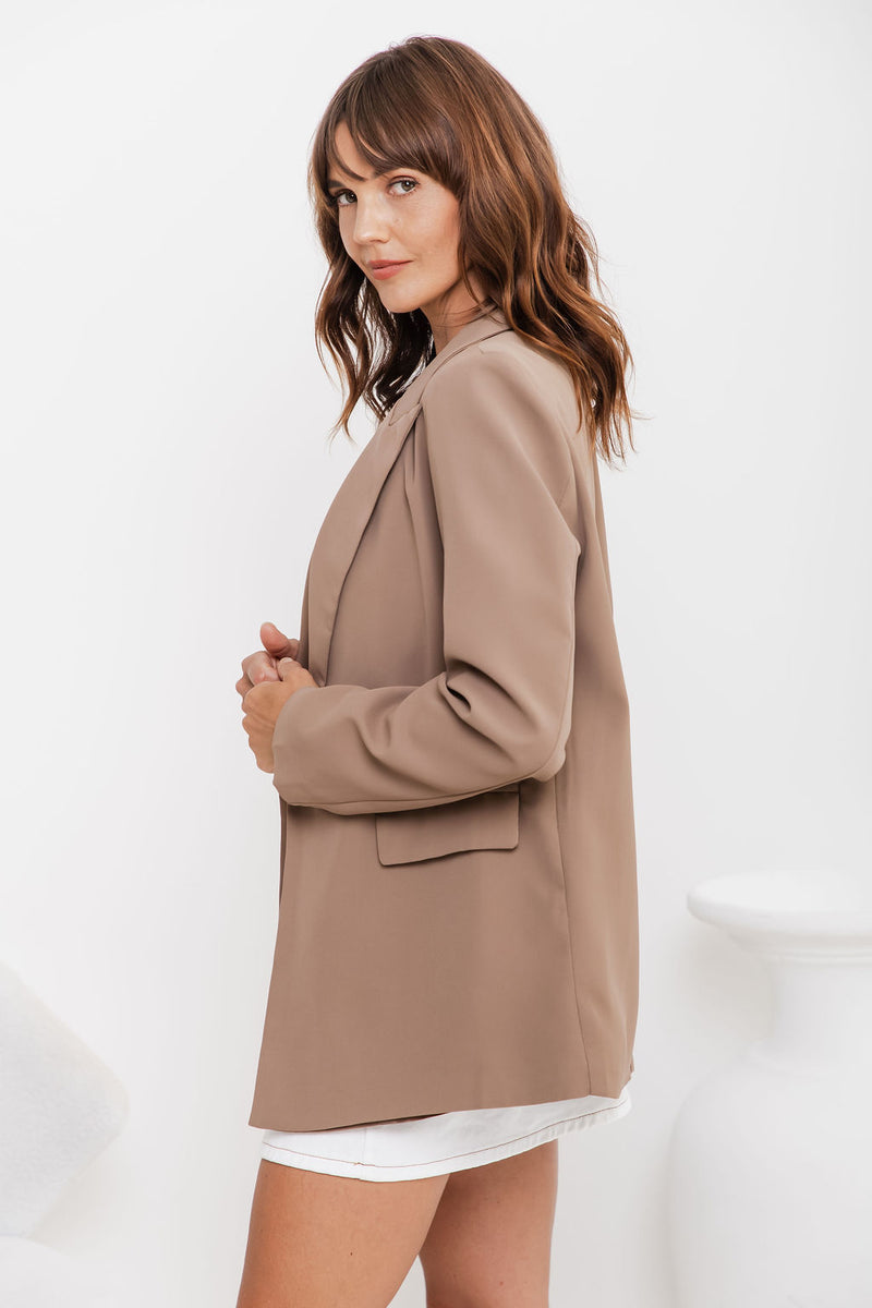 Eli Boyfriend Blazer Jacket - Mocha - The Self Styler