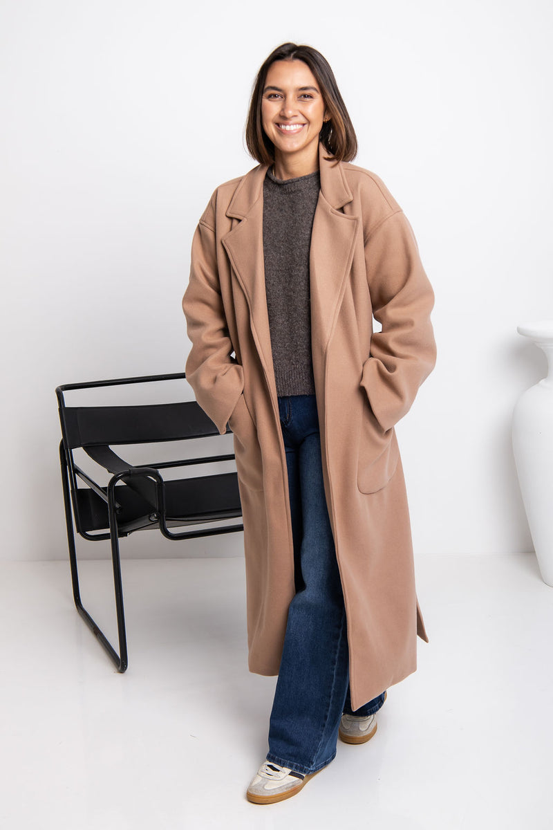 Callie Oversized Coat - Caramel - The Self Styler