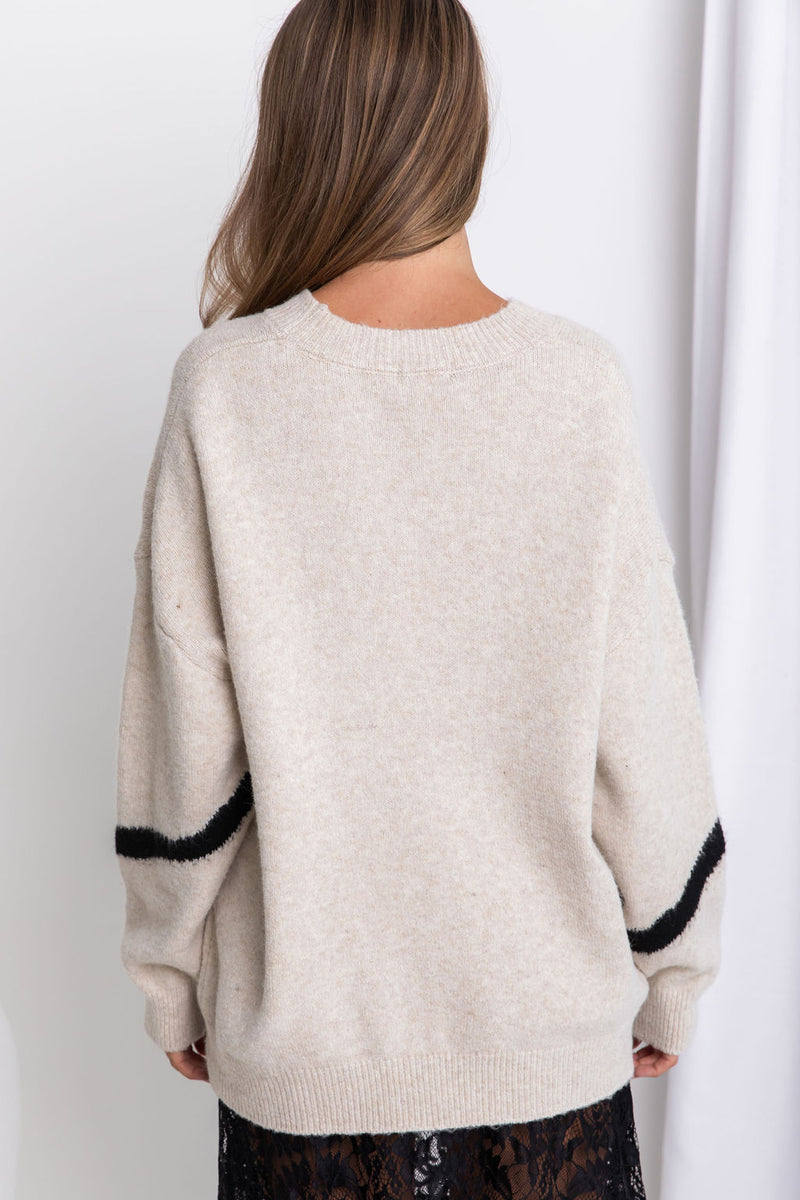 Sadie Bow Knit - Oat - The Self Styler
