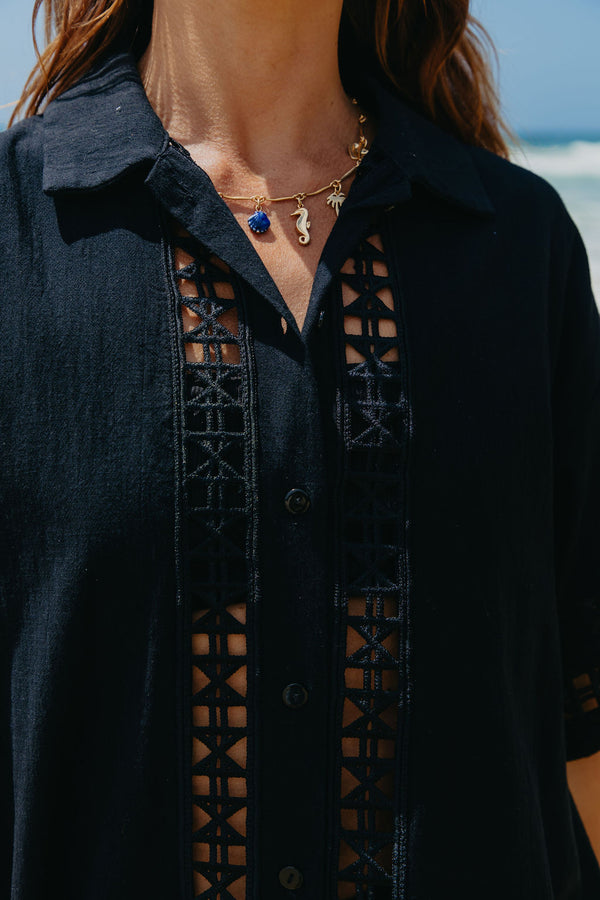 Sophie Relaxed-Fit Dress - Black - The Self Styler