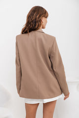 Eli Boyfriend Blazer Jacket - Mocha - The Self Styler