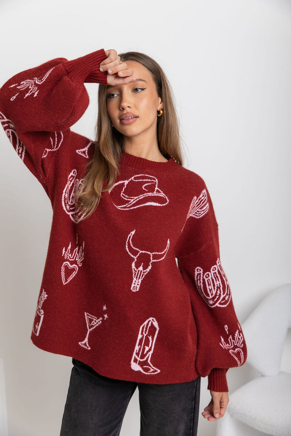 Tennessee Knit - Burgundy - The Self Styler
