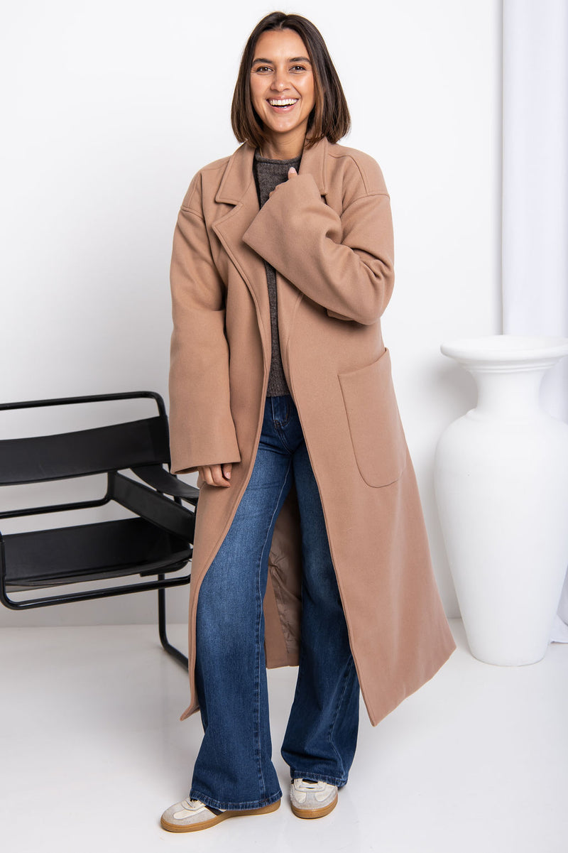 Callie Oversized Coat - Caramel - The Self Styler