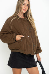 Finn Bomber Jacket - Deep Olive Choc - The Self Styler