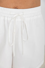 Fletcher Cotton Poplin Shorts - White - The Self Styler