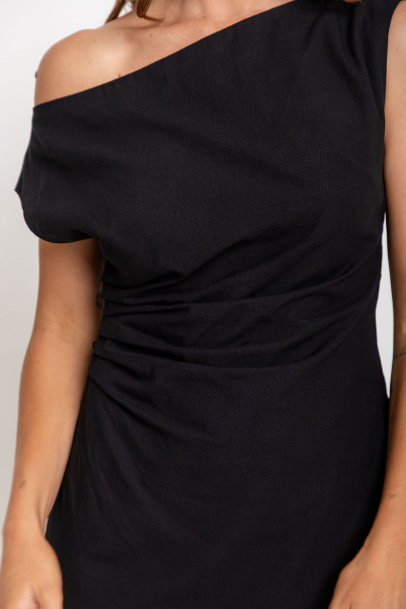 Kaia Mini Dress - Black - The Self Styler