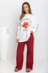 Wandering Heart Graphic Top - White - The Self Styler