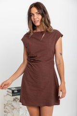 Kaia Mini Dress - Chocolate - The Self Styler